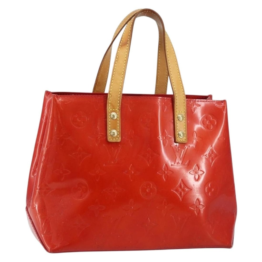 LOUIS VUITTON Monogram Vernis Reade PM Red Hand Bag M91088 Auth: LOUIS VUITTON Monogram Vernis Reade PM Red Hand Bag M91088 Auth This elegant LOUIS VUITTON Monogram Vernis Reade PM Hand Bag in a striking red hue is a timeless accessory. Crafted from high-quality pa