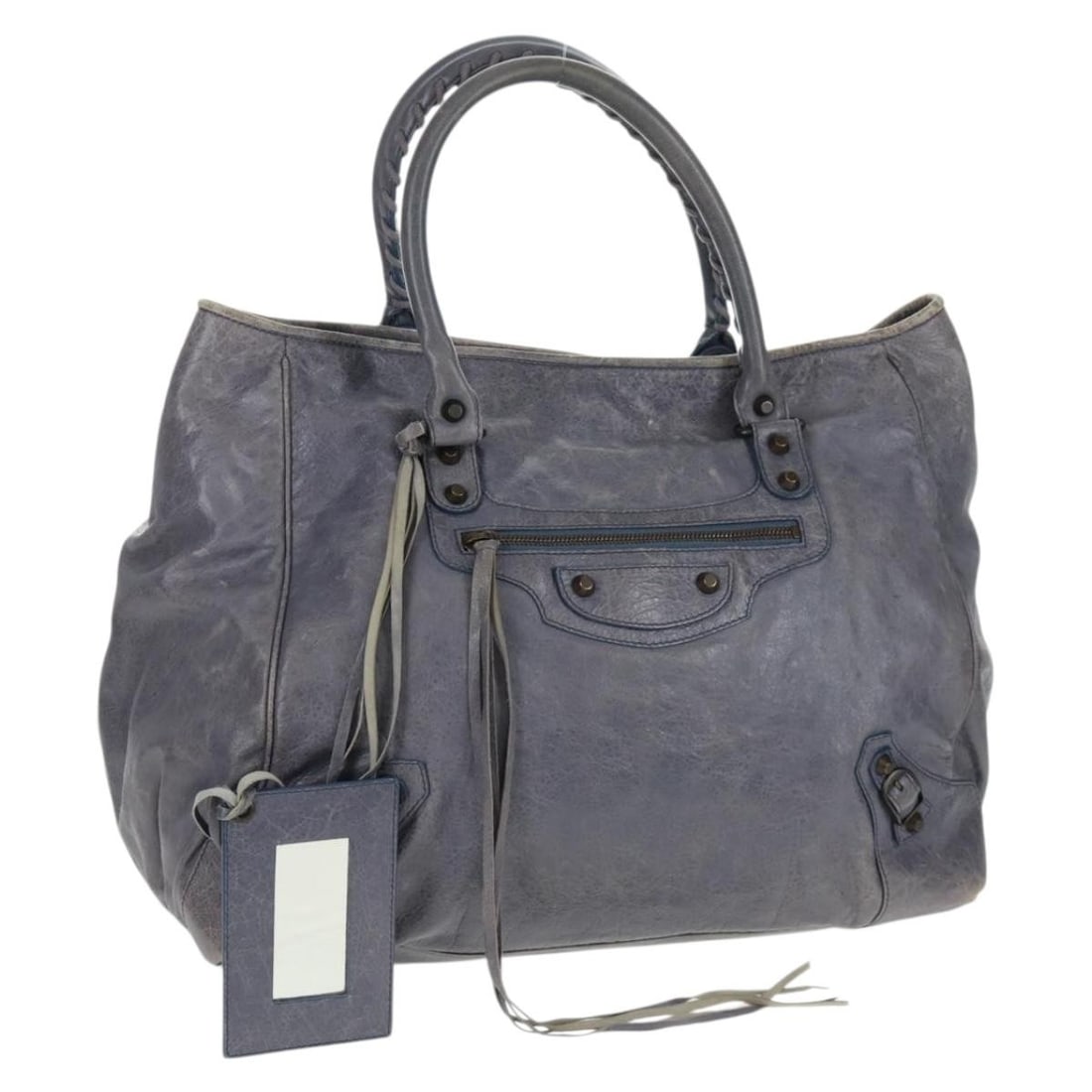 Purple Leather The Sunday Handbag by Balenciaga with Mirror Accessory (1 of 18)