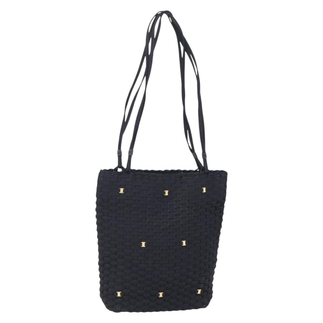 Salvatore Ferragamo Vala Nylon Shoulder Bag Black Gold Auth SW1849: Salvatore Ferragamo Vala Nylon Shoulder Bag Black Gold Auth SW1849 Discover the elegant Salvatore Ferragamo Vala Shoulder Bag, expertly crafted in Italy from durable nylon. This stylish shoulder bag f