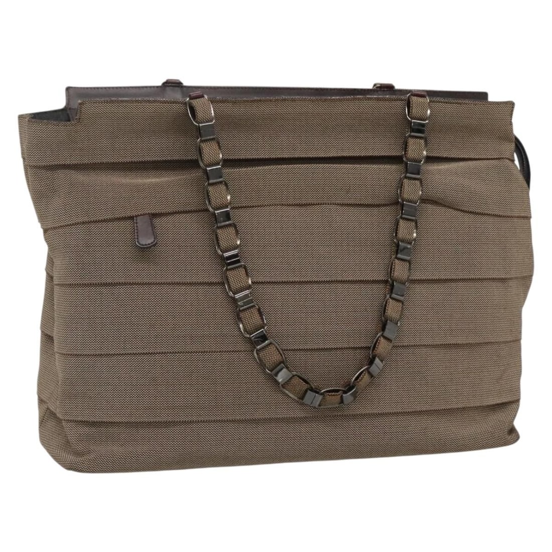 Salvatore Ferragamo Brown Silver Canvas Shoulder Bag Italy Auth: Salvatore Ferragamo Brown Silver Canvas Shoulder Bag Italy Auth This Salvatore Ferragamo shoulder bag combines elegance with practicality, featuring a stylish brown canvas exterior paired with silver