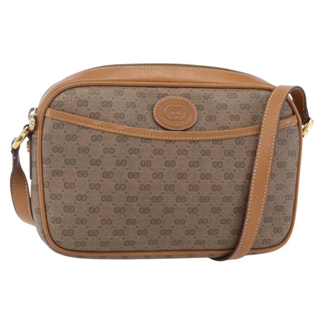 GUCCI Micro GG Supreme Beige Gold Shoulder Bag 007 113 0095 Auth: GUCCI Micro GG Supreme Beige Gold Shoulder Bag 007 113 0095 Auth This GUCCI Micro GG Supreme Shoulder Bag is a stylish accessory crafted in Italy from durable PVC leather and micro small GG canvas. Th