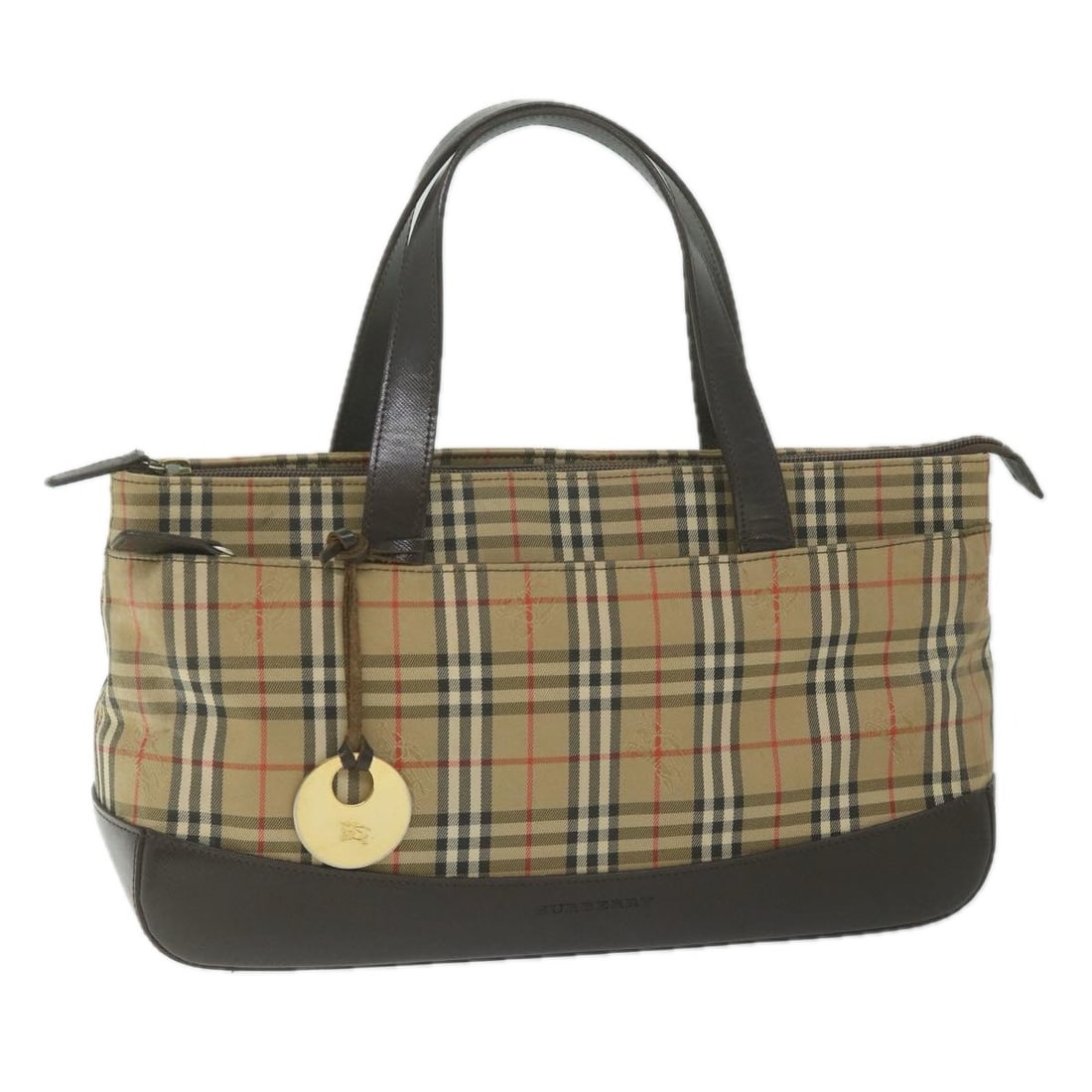 BURBERRY Nova Check Beige Canvas Hand Bag Authentic: BURBERRY Nova Check Beige Canvas Hand Bag Authentic This Burberry Nova Check Hand Bag is a stylish accessory that features a classic beige canvas exterior. With approximate dimensions of 13.0 inches i