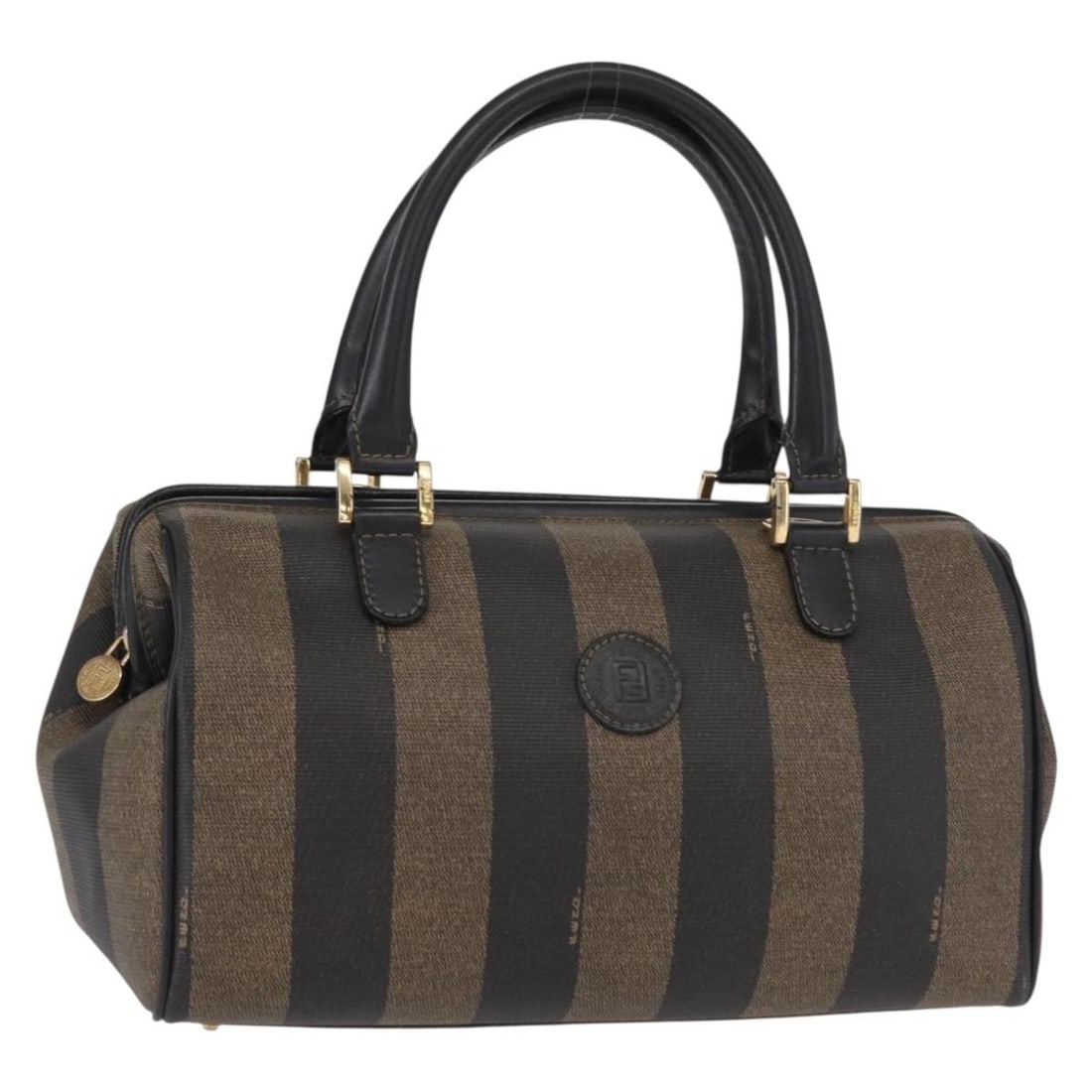 FENDI Pecan Canvas Hand Bag Black Brown Made in Italy (1 of 18)