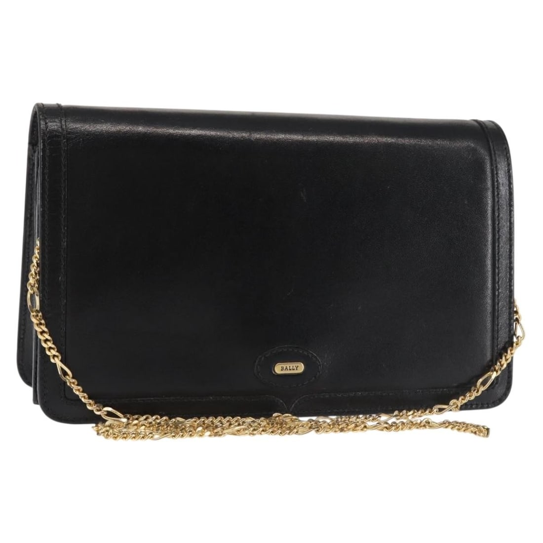 BALLY Black Gold Leather Shoulder Bag BA4808 Made in Italy: BALLY Black Gold Leather Shoulder Bag BA4808 Made in Italy Introducing the BALLY Wallet Chain Shoulder Bag, a stylish and versatile accessory crafted from high-quality leather. This shoulder bag featu