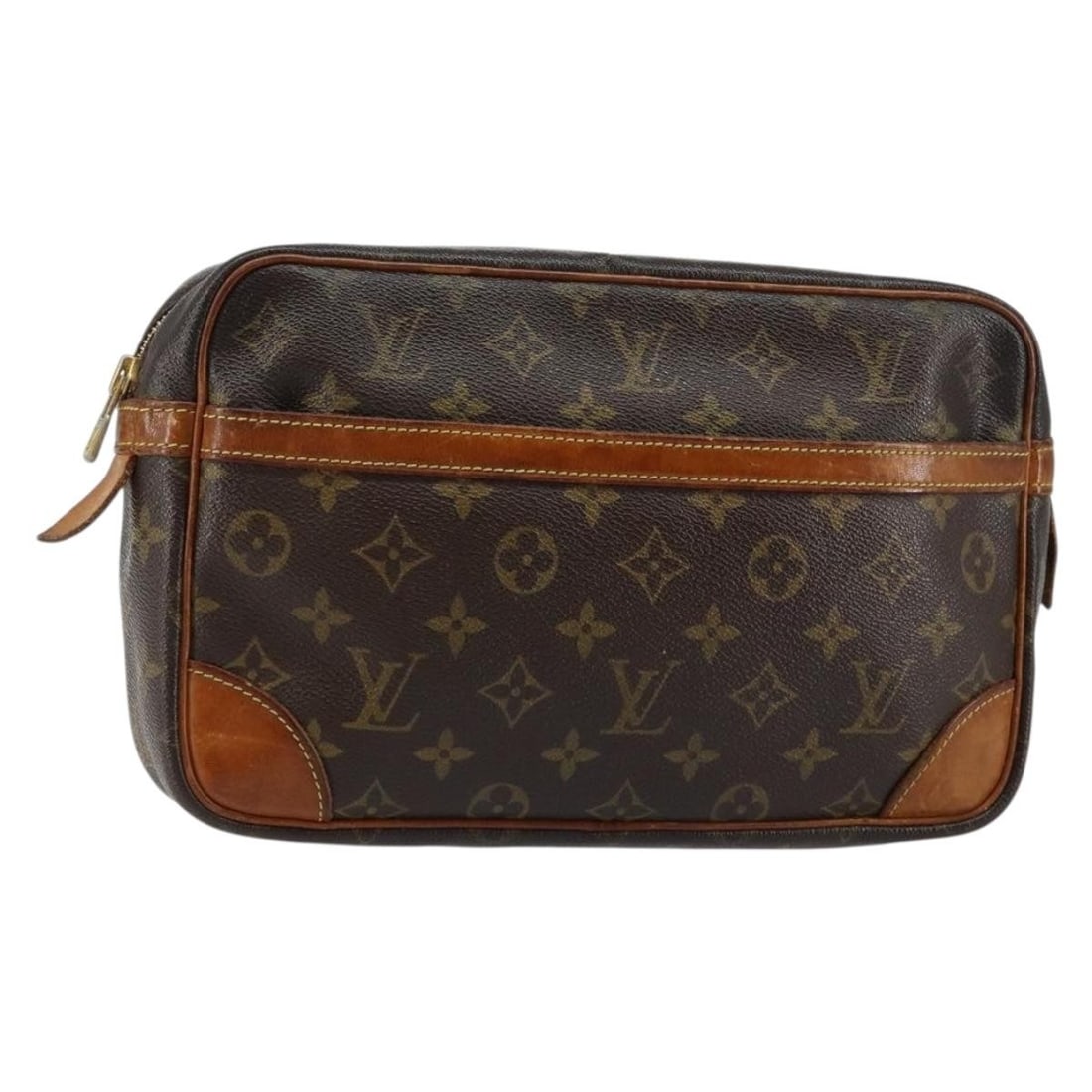LOUIS VUITTON Monogram Compiegne 28 Clutch Bag M51845 Auth France: LOUIS VUITTON Monogram Compiegne 28 Clutch Bag M51845 Auth France Introducing the Louis Vuitton Monogram Compiegne 28 Clutch Bag, a stylish accessory crafted from prestigious Monogram Canvas. This ele