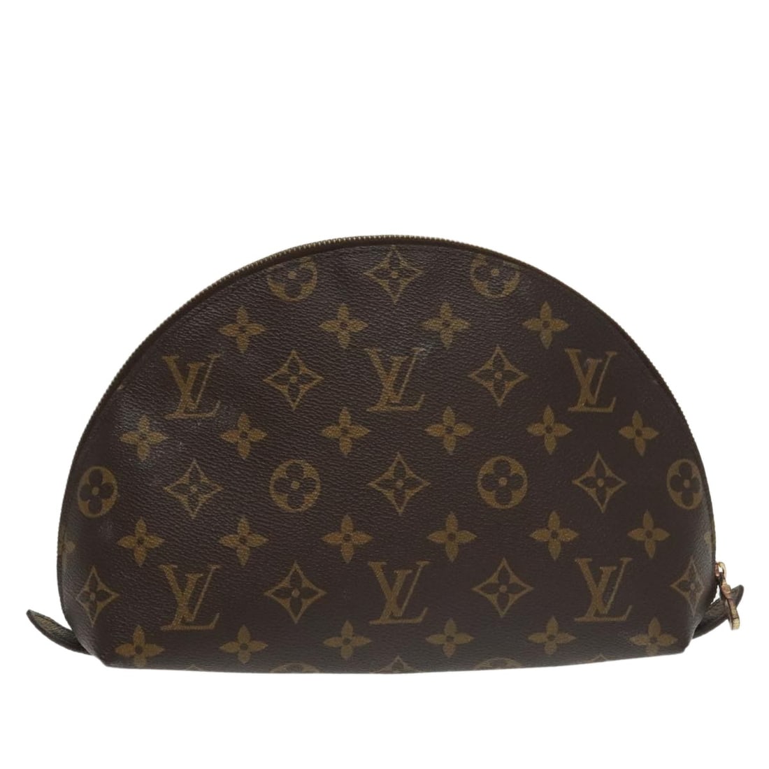 LOUIS VUITTON Monogram Cosmetic Pouch M47520 Auth France: LOUIS VUITTON Monogram Cosmetic Pouch M47520 Auth France Presenting the LOUIS VUITTON Monogram Trousse Demi Ronde Cosmetic Pouch, a stylish accessory crafted from durable Monogram Canvas. This chic co