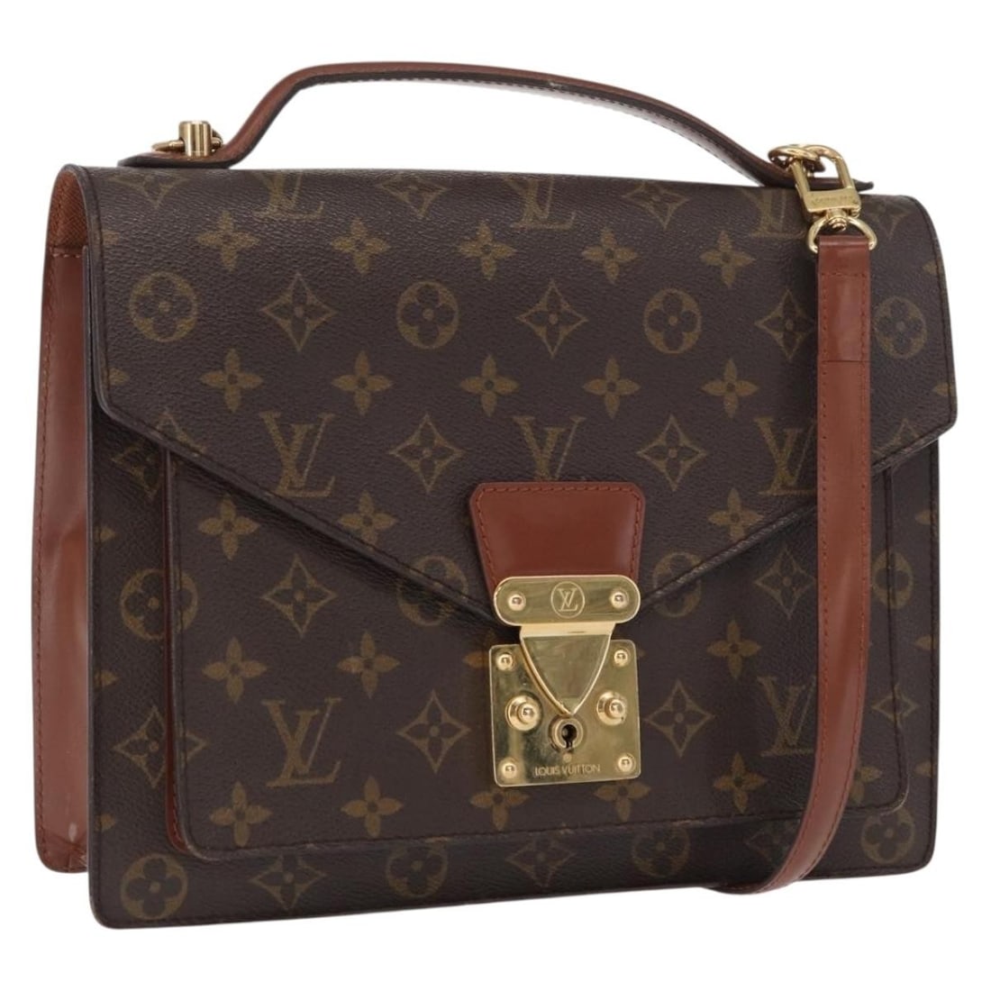 Louis Vuitton Monceau 28 Monogram Canvas Handbag with Strap M51185: Louis Vuitton Monceau 28 Monogram Canvas Handbag with Strap M51185 This Louis Vuitton Monceau 28 handbag features the iconic Monogram Canvas exterior with a classic monogram color scheme. The bag incl