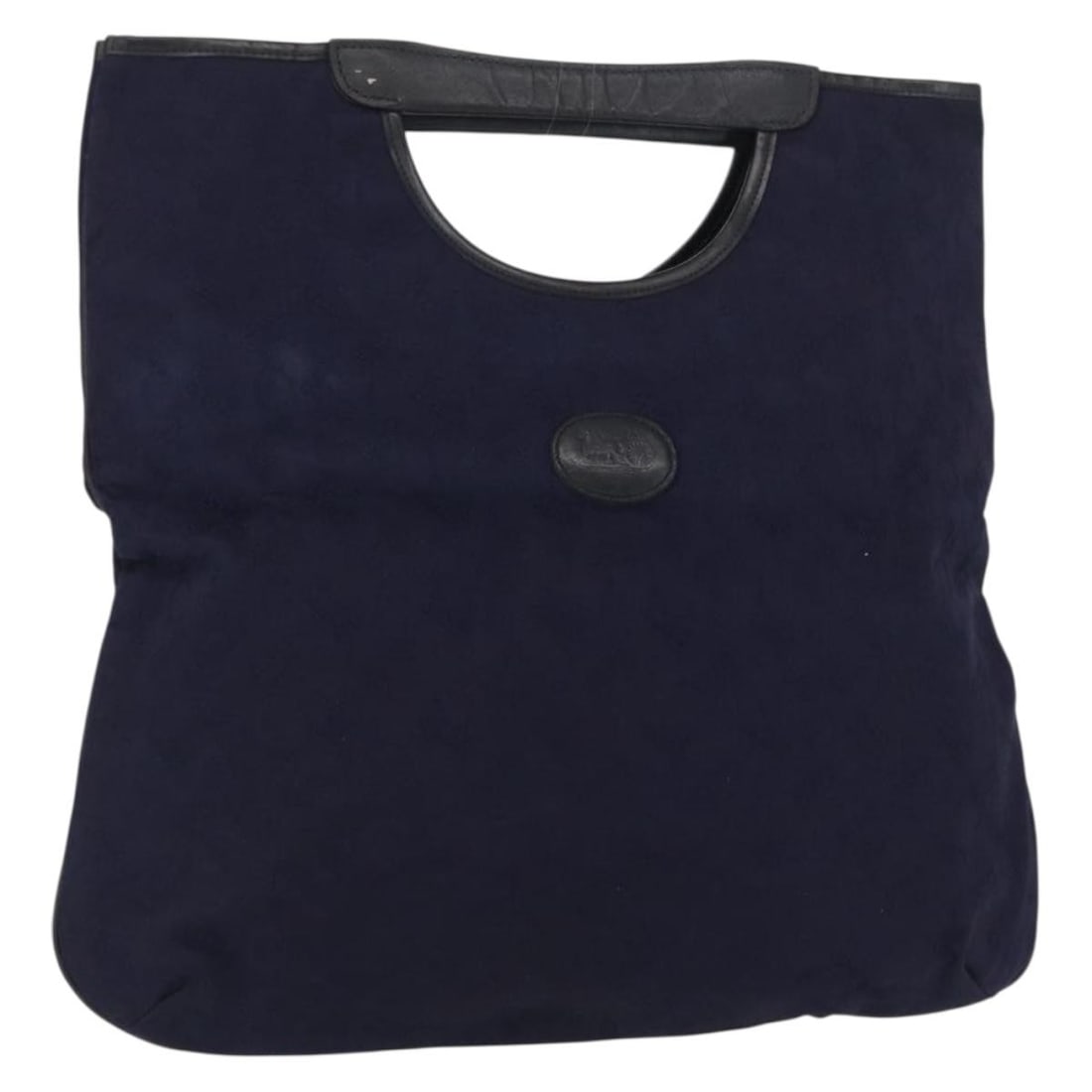 Celine Sulky Navy Canvas Handbag with Top Handle: Celine Sulky Navy Canvas Handbag with Top Handle This CELINE C Sulky hand bag features a navy canvas exterior and is crafted in Japan. The bag has a structured silhouette with a handle drop of approxi