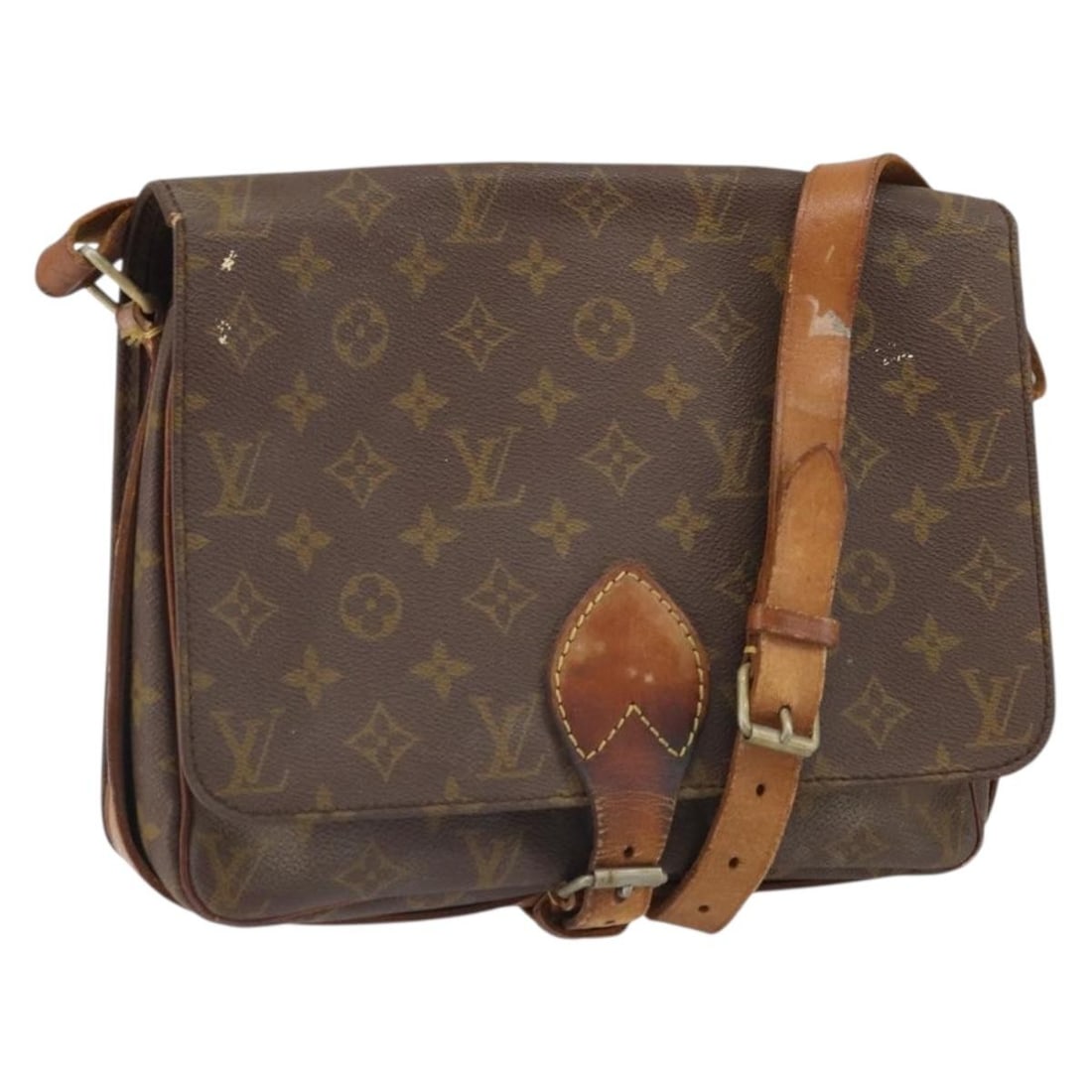 Louis Vuitton Cartouchiere GM Monogram Canvas Shoulder Bag M51252 Vintage France: Louis Vuitton Cartouchiere GM Monogram Canvas Shoulder Bag M51252 Vintage France This is a vintage Louis Vuitton Cartouchiere GM shoulder bag crafted in Monogram canvas. The bag features an adjustable