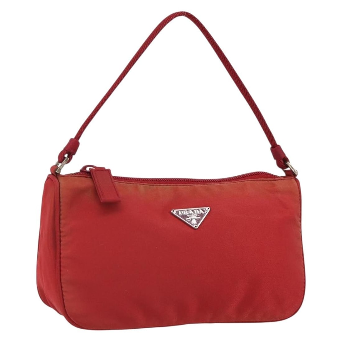 Red Nylon Prada Accessory Pouch with Silver Tone Details (1 of 18)