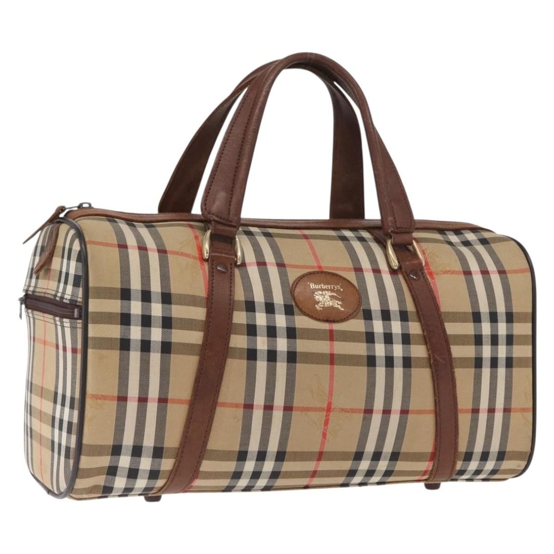 Burberrys Beige Canvas Nova Check Handbag with Gold Tone Accents (1 of 18)