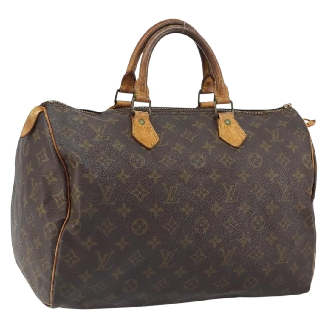 Louis Vuitton Monogram Canvas Speedy 35 Handbag M41524 Made in France: Louis Vuitton Monogram Canvas Speedy 35 Handbag M41524 Made in France Louis Vuitton Monogram Speedy 35 handbag crafted from monogram canvas with a classic design. This handbag features a spacious inte
