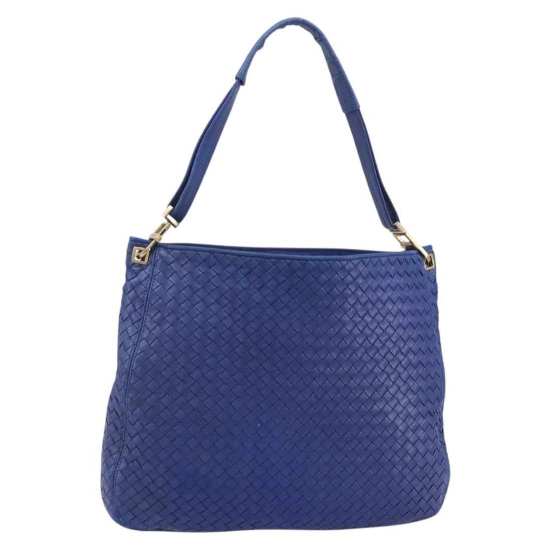 Blue Intrecciato Leather Shoulder Bag by Bottega Veneta with Dust Bag (1 of 18)