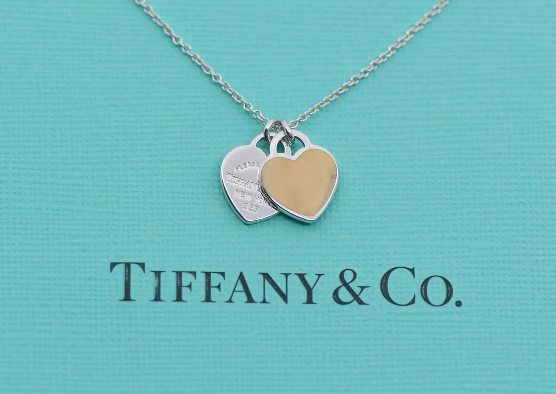 Sterling Silver Double Heart Pendant Necklace by Tiffany & Co Return To Red (1 of 4)