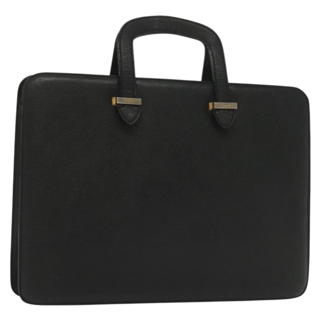 Salvatore Ferragamo Black Gold Leather Business Bag Made in Italy (1 of 18)