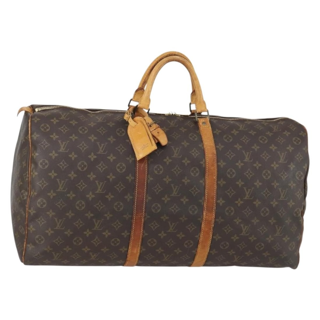 LOUIS VUITTON Monogram Keepall 60 Boston Bag M41422 Authentic: LOUIS VUITTON Monogram Keepall 60 Boston Bag M41422 Authentic This LOUIS VUITTON Monogram Keepall 60 Boston Bag combines luxury with practicality. Crafted in France from durable Monogram Canvas, this