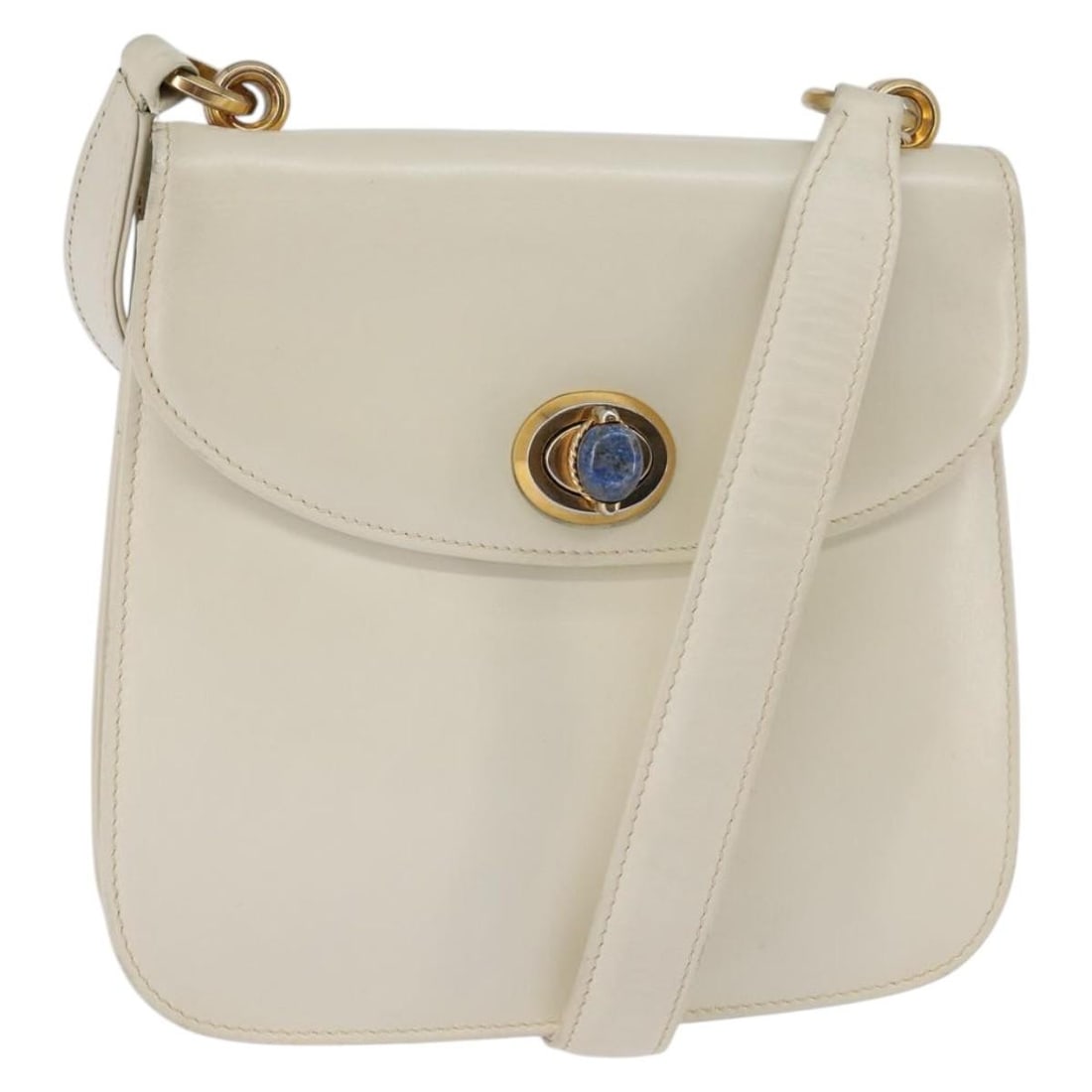 GUCCI White Gold Leather Shoulder Bag BA5930 Italy: GUCCI White Gold Leather Shoulder Bag BA5930 Italy This authentic GUCCI shoulder bag showcases a stylish white and gold color combination, crafted from premium leather. The bag measures approximately