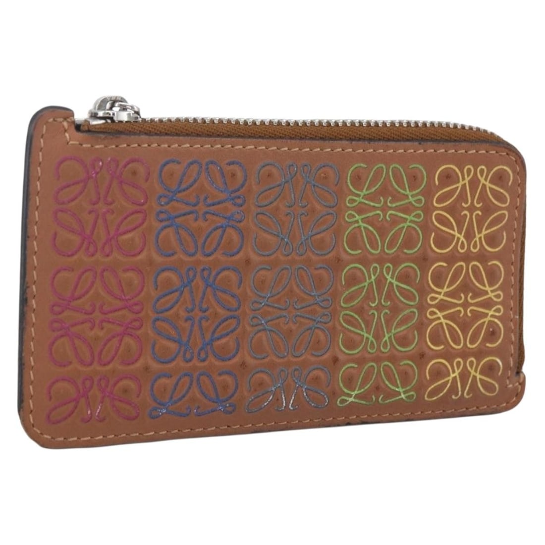 Multicolor Leather Card Holder by LOEWE Anagram Fragment Collection: Multicolor Leather Card Holder by LOEWE Anagram Fragment Collection This LOEWE Anagram Fragment Card Case is crafted from multicolor leather and made in Italy. Designed as a compact card holder, it fe