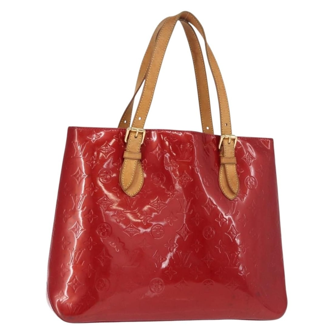 LOUIS VUITTON Monogram Vernis Brentwood Shoulder Bag Pomme D'amour M91989 (1 of 18)