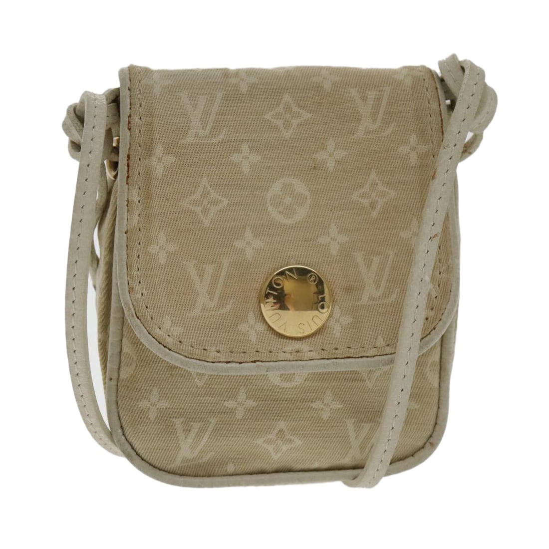 LOUIS VUITTON Monogram Mini Pochette Shoulder Bag Dunne M95312 France: LOUIS VUITTON Monogram Mini Pochette Shoulder Bag Dunne M95312 France Introducing the LOUIS VUITTON Monogram Mini Pochette Cancoon Bag in the elegant Dunne color. This stylish shoulder bag is crafted