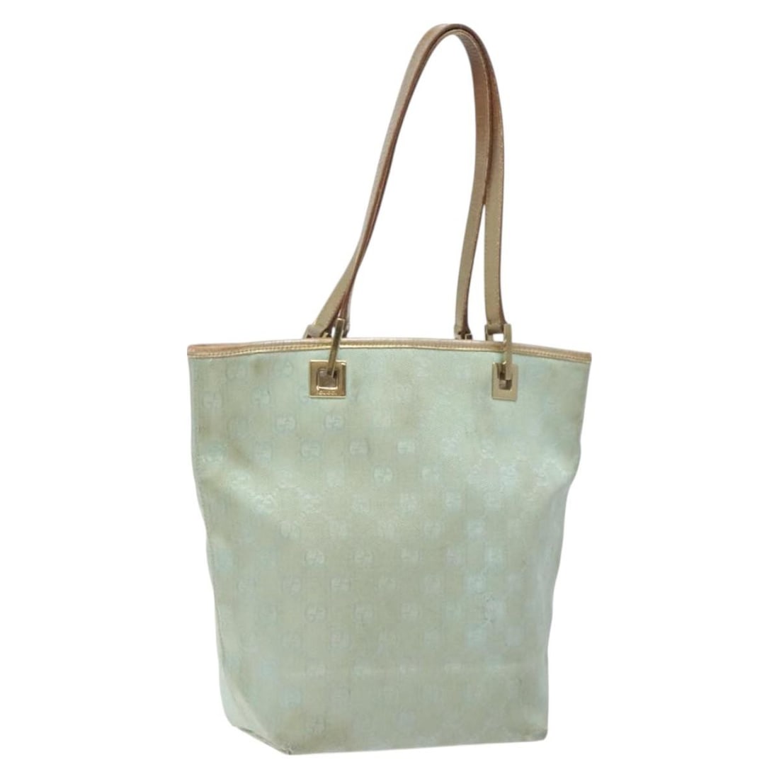 Authentic GUCCI GG Canvas Tote Bag Peppermint Gold 002 1099: Authentic GUCCI GG Canvas Tote Bag Peppermint Gold 002 1099 This GUCCI GG Canvas Tote Bag combines style and functionality with its vibrant Peppermint and Gold color scheme. Crafted from durable nylon