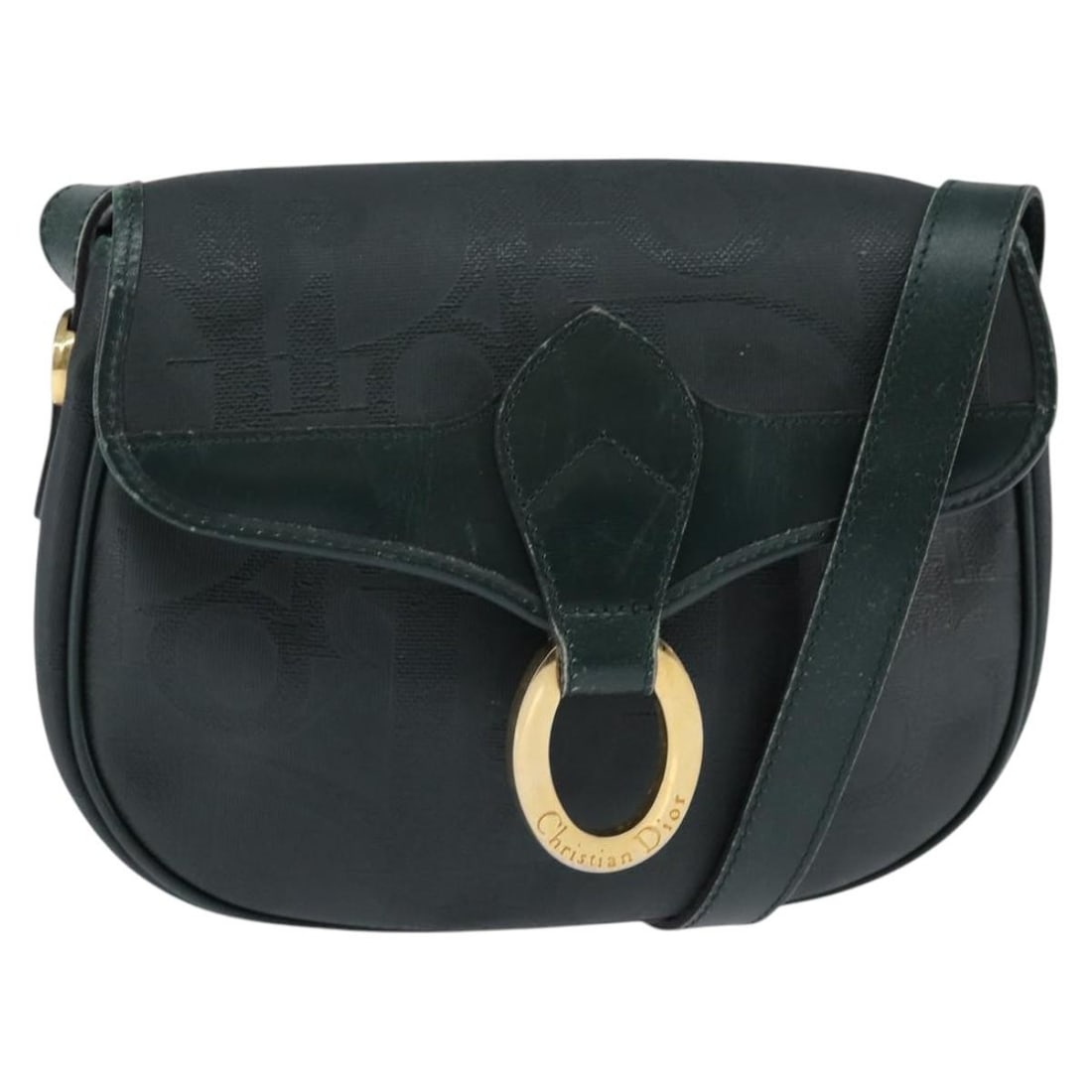 Christian Dior Trotter Canvas Green Gold Shoulder Bag Auth BA5713: Christian Dior Trotter Canvas Green Gold Shoulder Bag Auth BA5713 This Christian Dior Trotter Canvas Shoulder Bag showcases a stylish blend of green and gold tones, perfect for adding a touch of luxur