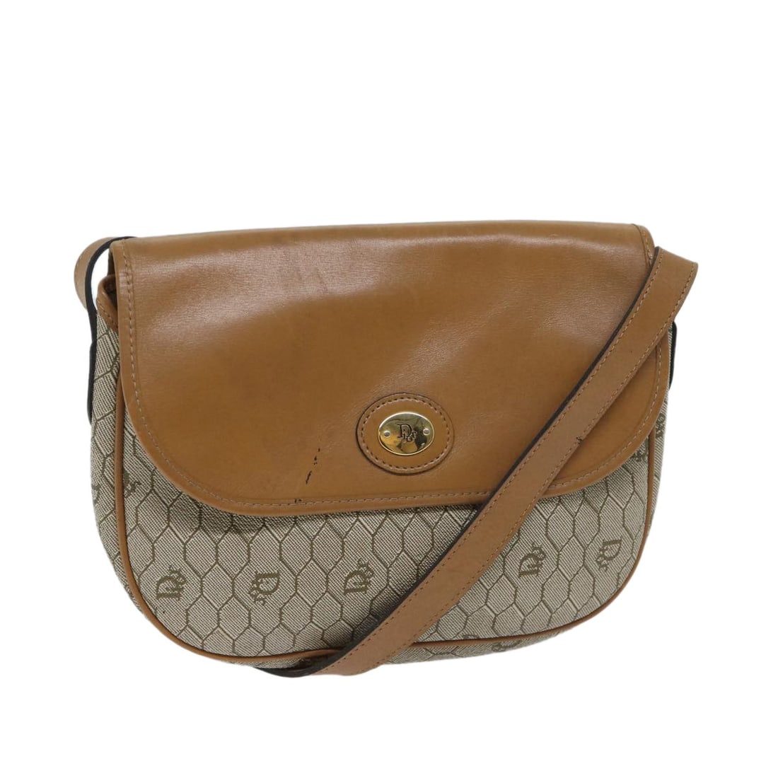 Christian Dior Beige PVC Leather Honeycomb Canvas Shoulder Bag: Christian Dior Beige PVC Leather Honeycomb Canvas Shoulder Bag This Christian Dior Honeycomb Canvas Shoulder Bag is a stylish accessory made from durable PVC leather in a chic beige color. With approx