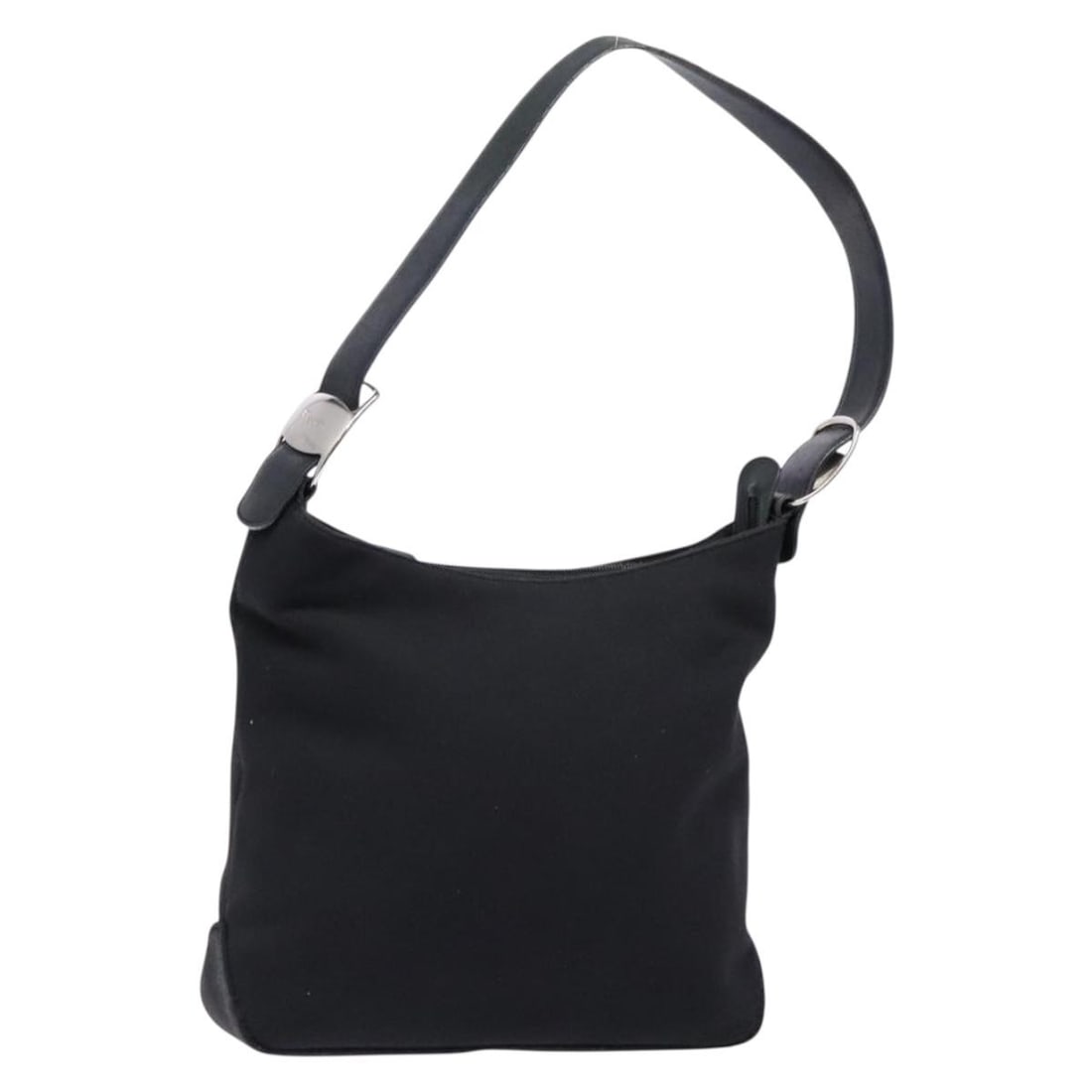 Salvatore Ferragamo Vala Black Silver Canvas Shoulder Bag Auth (1 of 18)