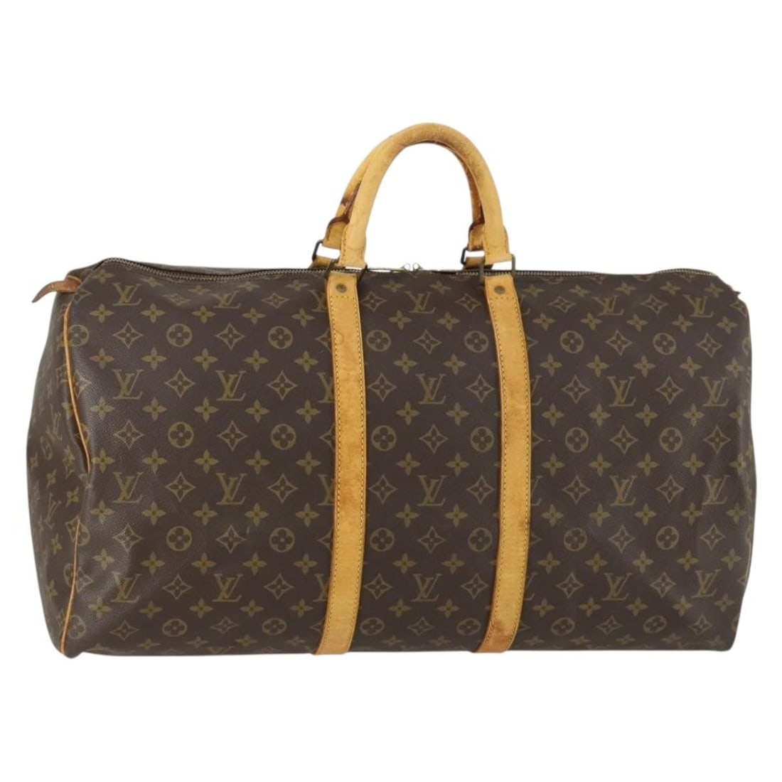Louis Vuitton Keepall 55 Monogram Canvas Boston Bag M41424 France: Louis Vuitton Keepall 55 Monogram Canvas Boston Bag M41424 France This is a Louis Vuitton Monogram Keepall 55 Boston Bag, model M41424, crafted from the signature Monogram canvas. The bag features a s