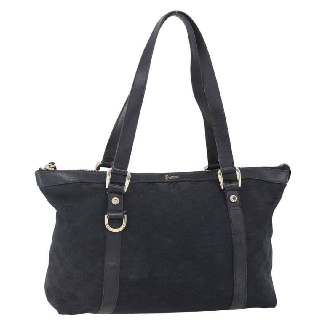 Black Gold GG Canvas Abbey Tote by Gucci Model 141470: Black Gold GG Canvas Abbey Tote by Gucci Model 141470 This Gucci GG Canvas Abbey Tote Bag features a black and gold color scheme with the signature GG canvas exterior. The bag is made in Italy and has