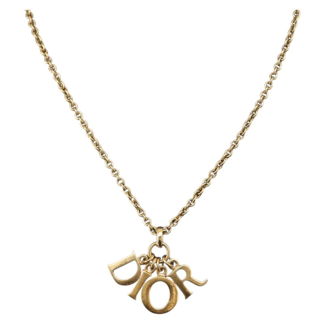 Gold Tone Metal Necklace by Christian Dior 45cm Length: Gold Tone Metal Necklace by Christian Dior 45cm Length Elevate your style with this elegant Christian Dior Gold Tone Necklace. Crafted from durable metal, this exquisite piece features a total length