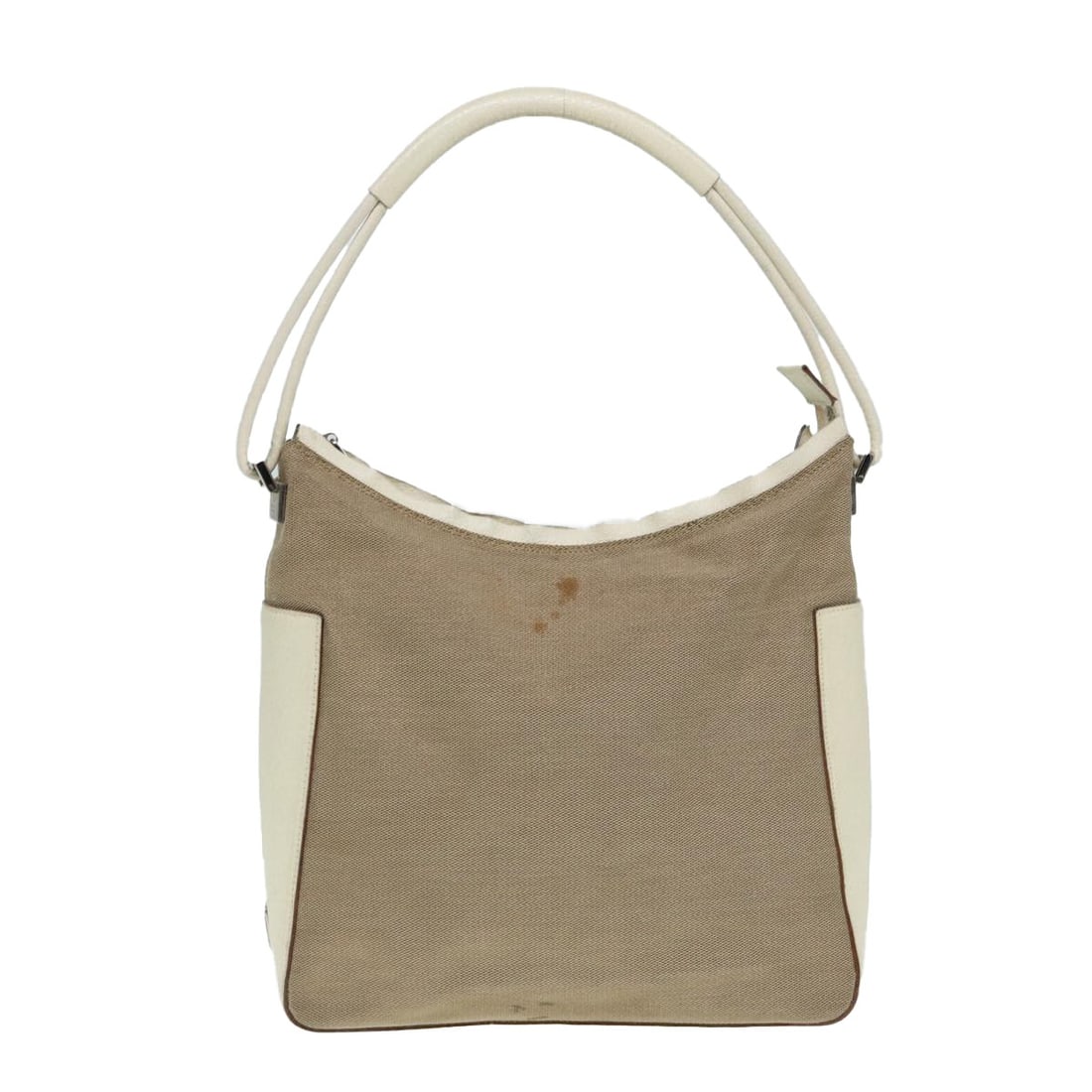 Gucci Canvas Vintage Handbag for Women Beige 26cm by 24cm by 9cm: Gucci Canvas Vintage Handbag for Women Beige 26cm by 24cm by 9cm This Gucci vintage handbag for women is crafted from beige canvas and features metal fittings. The handbag shows signs of wear, includi