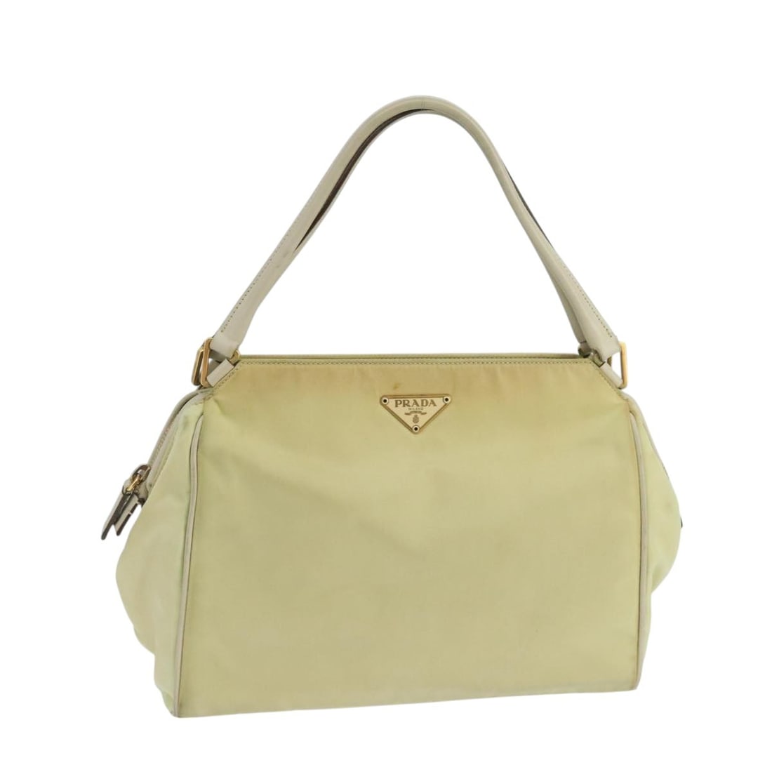 PRADA Beige Nylon Hand Bag Made in Italy Auth AC3438: PRADA Beige Nylon Hand Bag Made in Italy Auth AC3438 This authentic PRADA hand bag is crafted from durable nylon in a sophisticated beige color, making it a versatile accessory for any wardrobe. With