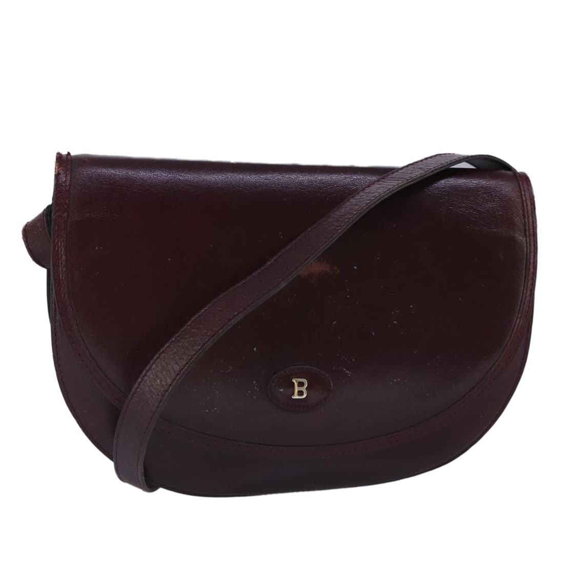 BALLY Wine Red Leather Shoulder Bag Made in Italy: BALLY Wine Red Leather Shoulder Bag Made in Italy This stylish shoulder bag from BALLY is crafted in Italy from high-quality leather and features a striking wine red exterior. Its compact design measu