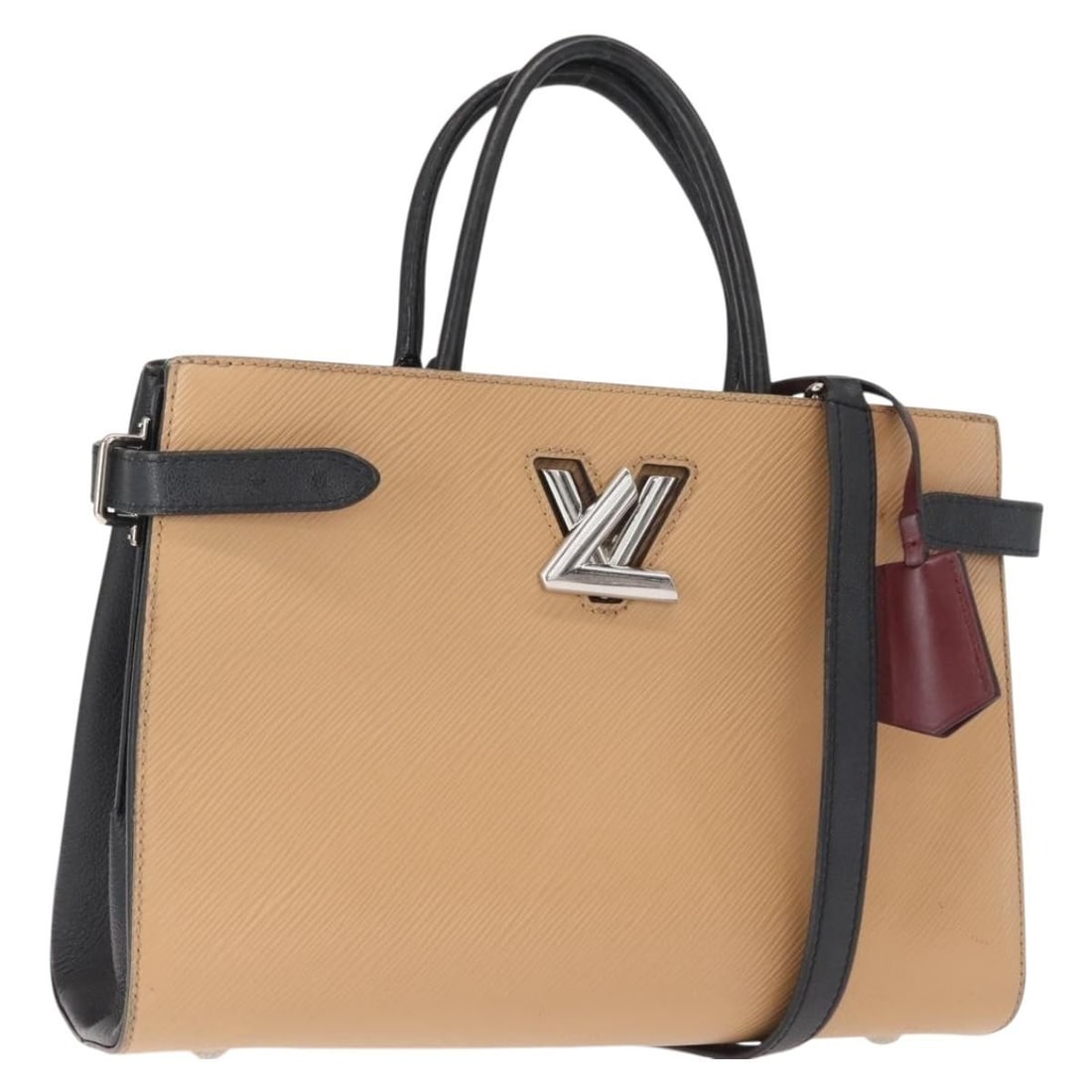 LOUIS VUITTON Epi Twisted Tote Bag Beige Black M51846 Auth: LOUIS VUITTON Epi Twisted Tote Bag Beige Black M51846 Auth This authentic LOUIS VUITTON Epi Twisted Tote Bag showcases a stylish blend of beige and black Epi leather, crafted in France. With a generou