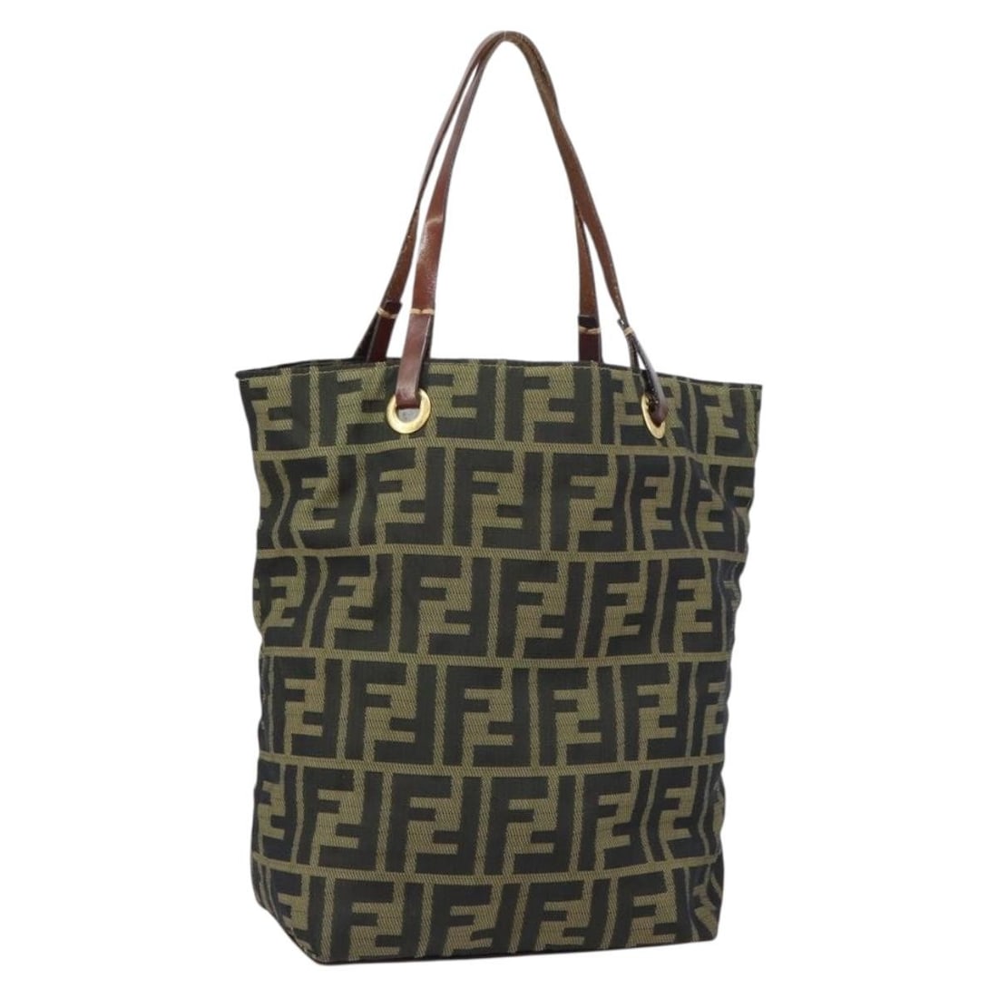 Fendi Zucca Canvas Black Brown Italian Handbag (1 of 18)