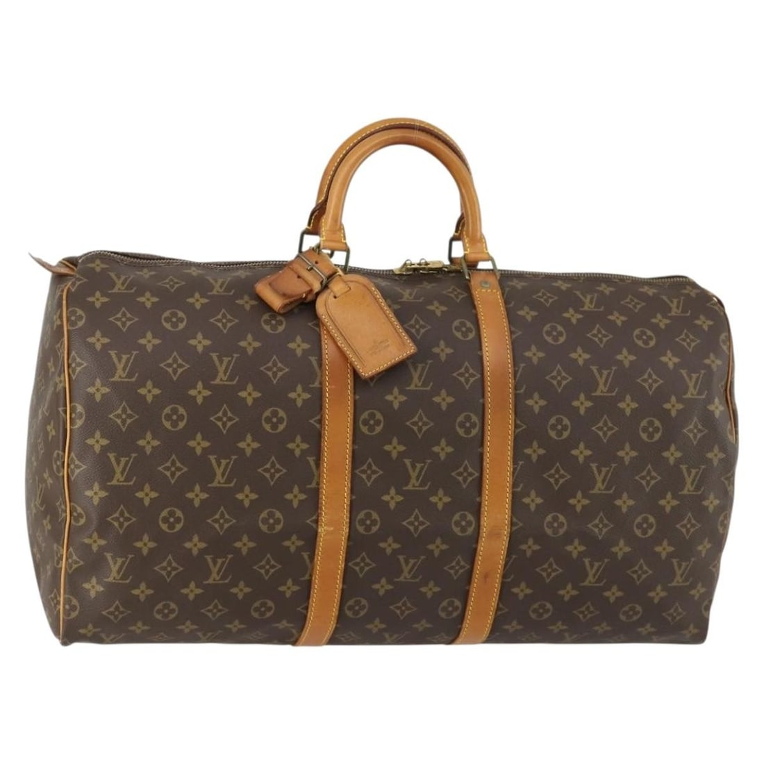Keepall 55 Monogram Canvas Boston Bag M41424 by Louis Vuitton: Keepall 55 Monogram Canvas Boston Bag M41424 by Louis Vuitton This is a Louis Vuitton Monogram Keepall 55 Boston Bag, crafted from signature monogram canvas. The bag features a monogram pattern and is