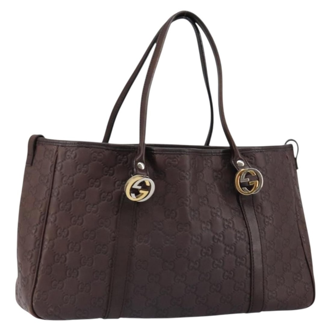 GUCCI GG Canvas Miss GG Tote Bag Brown Gold 232957 Authentic: GUCCI GG Canvas Miss GG Tote Bag Brown Gold 232957 Authentic This authentic GUCCI GG Canvas Miss GG Tote Bag showcases a stylish brown and gold design, perfect for everyday use. Crafted in Italy, it f