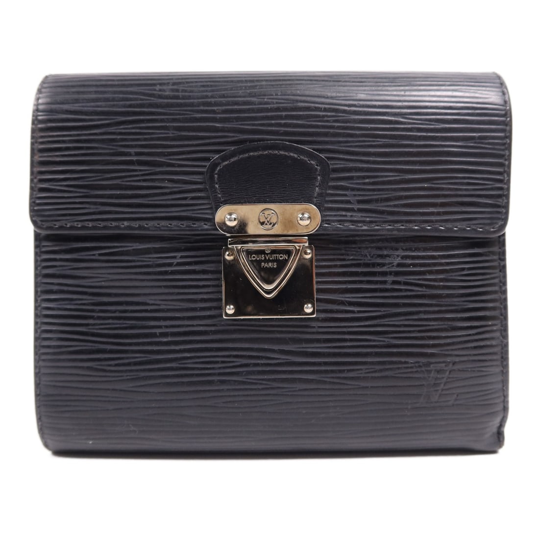 Louis Vuitton Portefeuille Koala Black Epi Leather Tri-Fold Wallet M58012: Louis Vuitton Portefeuille Koala Black Epi Leather Tri-Fold Wallet M58012 This is a Louis Vuitton Portefeuille Koala tri-fold wallet crafted from black Epi calfskin leather. The wallet is designed in