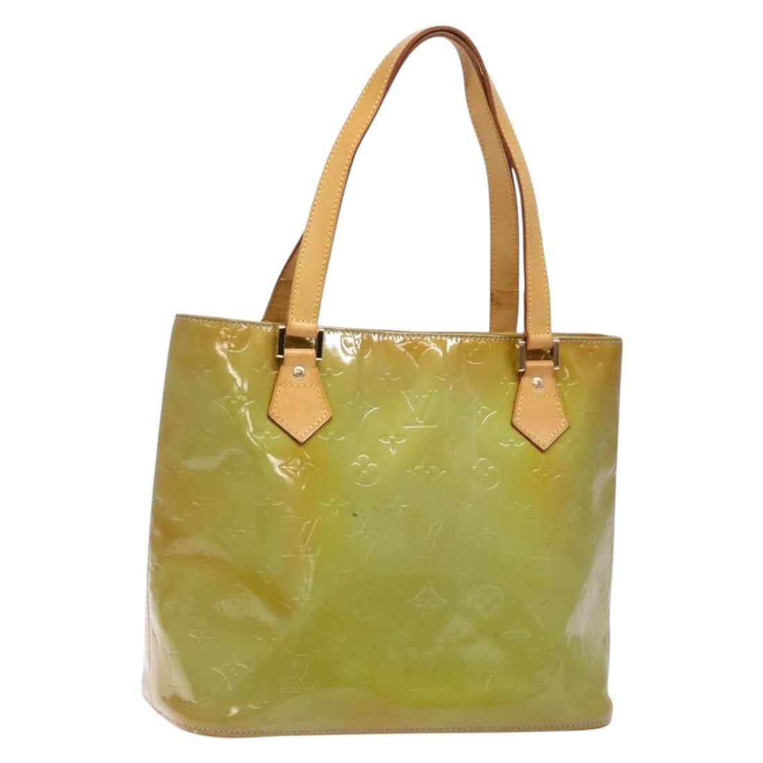 LOUIS VUITTON Monogram Vernis Houston Baby Blue Hand Bag M91005: LOUIS VUITTON Monogram Vernis Houston Baby Blue Hand Bag M91005 Introducing the LOUIS VUITTON Monogram Vernis Houston Hand Bag in a charming baby blue hue. This stylish handbag, crafted from high-qual