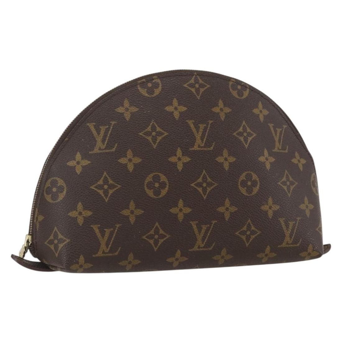 Monogram Canvas Cosmetic Bag Louis Vuitton M47520 Demi Ronde France: Monogram Canvas Cosmetic Bag Louis Vuitton M47520 Demi Ronde France This is a Louis Vuitton Monogram Trousse Demi Ronde Cosmetic Pouch crafted from signature monogram canvas. The pouch features a demi