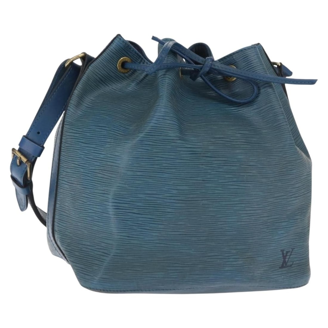 Blue Epi Leather Petit Noe Shoulder Bag by Louis Vuitton M44105: Blue Epi Leather Petit Noe Shoulder Bag by Louis Vuitton M44105 This Louis Vuitton Epi Petit Noe shoulder bag in blue features durable Epi leather with a structured silhouette. Designed for daily use,