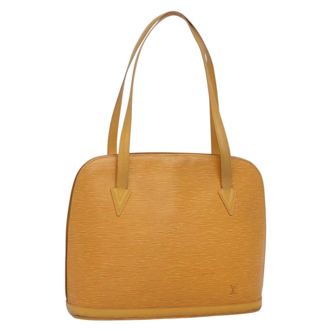 LOUIS VUITTON Epi Lussac Yellow Shoulder Bag M52289 France: LOUIS VUITTON Epi Lussac Yellow Shoulder Bag M52289 France This LOUIS VUITTON Epi Lussac Shoulder Bag is a stylish accessory crafted from durable Epi leather in a vibrant yellow hue. The bag features