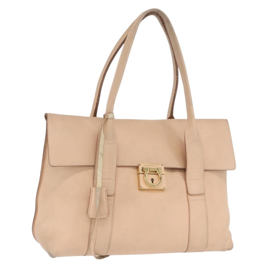 Pink Leather Gancini Shoulder Purse by Salvatore Ferragamo Gold Accents (1 of 18)