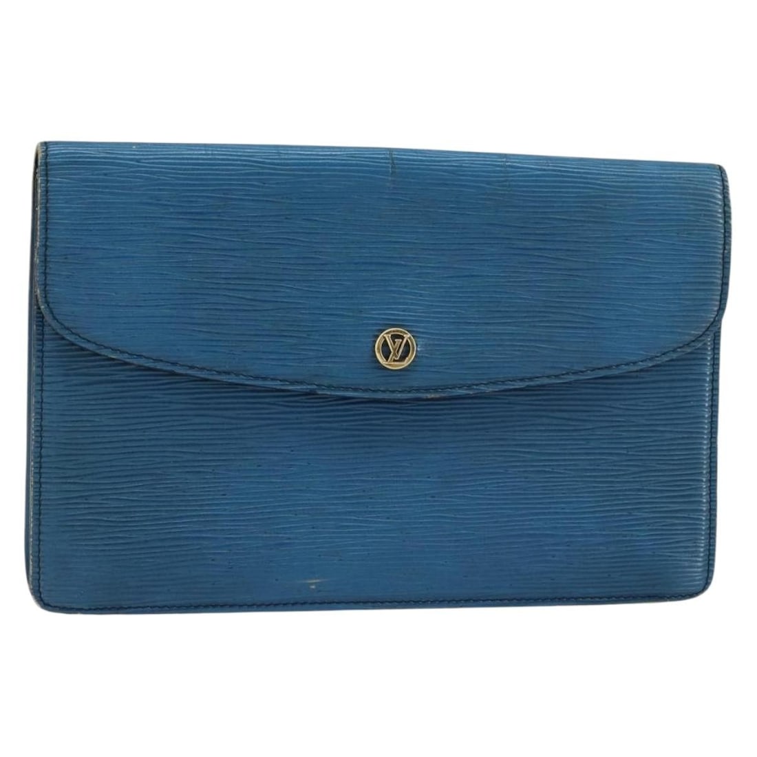 LOUIS VUITTON Epi Montaigne 27 Clutch Bag Blue M52655 Auth: LOUIS VUITTON Epi Montaigne 27 Clutch Bag Blue M52655 Auth This LOUIS VUITTON Epi Montaigne 27 Clutch Bag is a stunning accessory crafted in France from premium Epi leather in a vibrant blue color. Wi