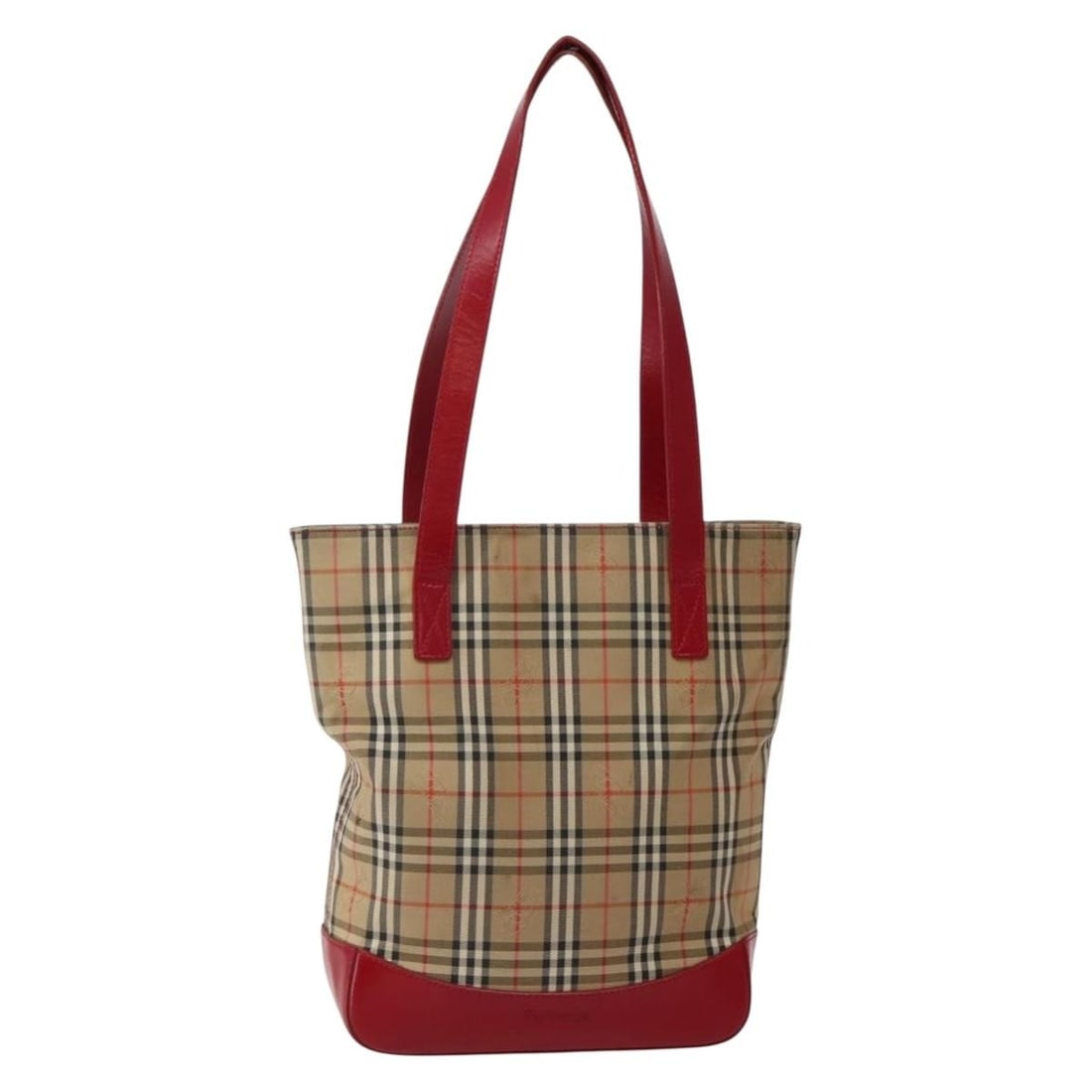 Burberrys Nova Check Canvas Tote Bag Beige Red Gold Authentic (1 of 18)