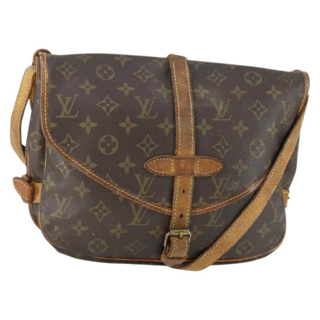 Louis Vuitton Saumur 30 Monogram Canvas Shoulder Bag M42256 France: Louis Vuitton Saumur 30 Monogram Canvas Shoulder Bag M42256 France This Louis Vuitton Saumur 30 shoulder bag features the iconic Monogram canvas and is designed for practical, everyday use. The bag wa