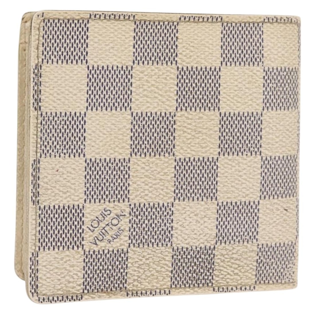 LOUIS VUITTON Damier Azur Bifold Wallet N60018 Authentic Spain: LOUIS VUITTON Damier Azur Bifold Wallet N60018 Authentic Spain This LOUIS VUITTON Damier Azur Porte Feuille Marco Bifold Wallet is a stylish and functional accessory crafted from durable Damier Azur c