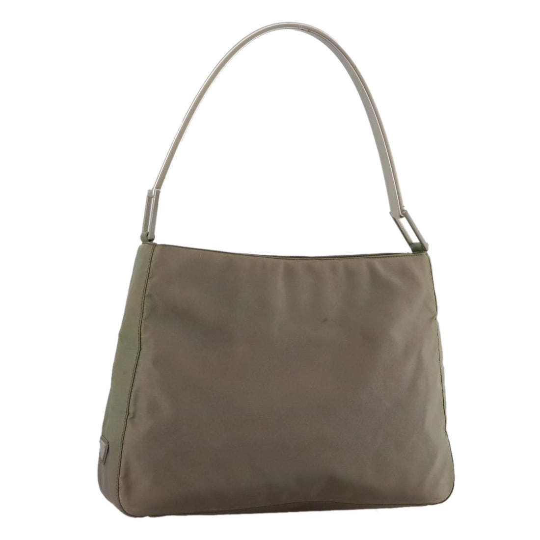 PRADA Khaki Nylon Shoulder Bag Made in Italy: PRADA Khaki Nylon Shoulder Bag Made in Italy This authentic PRADA shoulder bag is crafted from durable nylon in a stylish khaki color. Designed for everyday use, it features a spacious interior with d