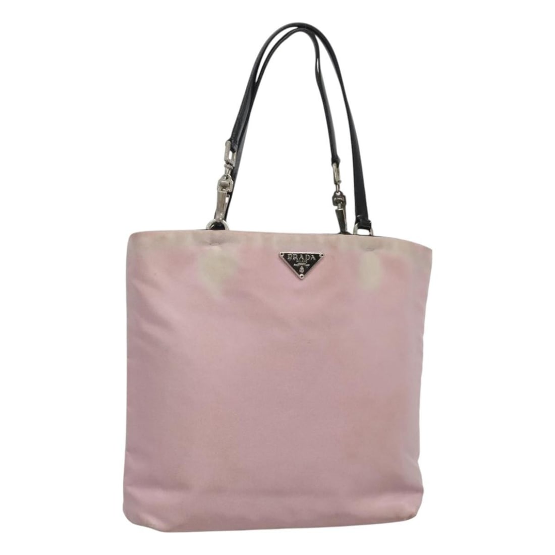 PRADA Pink Silver Nylon Hand Bag Made in Italy: PRADA Pink Silver Nylon Hand Bag Made in Italy This authentic PRADA hand bag is a stylish blend of functionality and elegance. Crafted from durable nylon, it features a charming pink and silver exteri